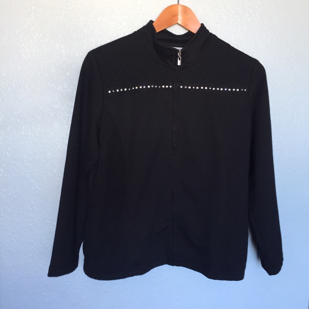 Alfred Dunner fleece blend jacket w/beads